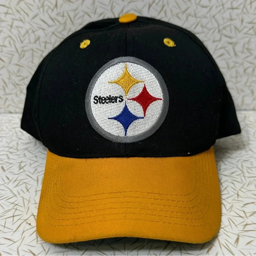 Vintage Pittsburgh Steelers NFL Big Logo Snapback Hat NWOT​